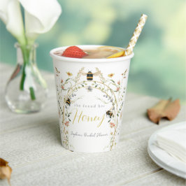 Vasos De Papel She found her Honey Wildflower Bridal Shower