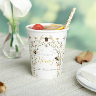 Vasos De Papel She found her Honey Wildflower Bridal Shower