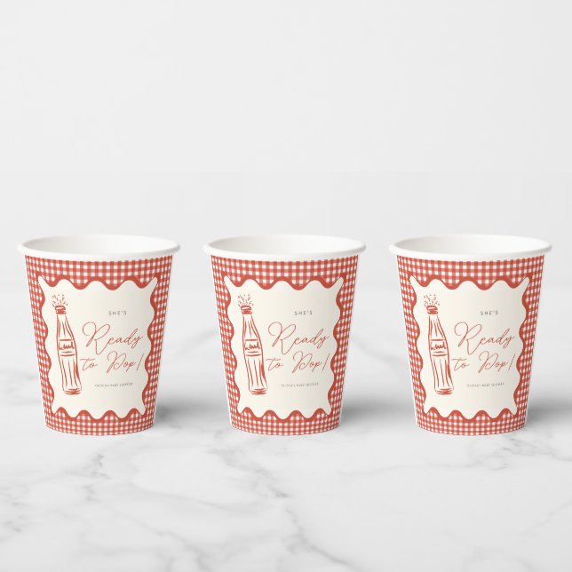 Vasos De Papel She’s ready to pop baby shower (Multi)