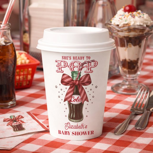 Vasos De Papel She’s Ready to Pop Cola Bottle Baby Shower (She’s Ready to Pop Cola Bottle Baby Shower Paper Cups)