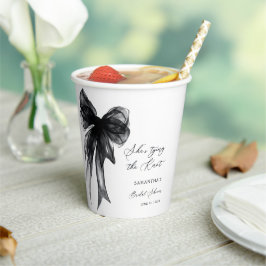 Vasos De Papel She’s Tying The Knot Black Bow Bridal Shower