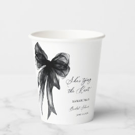 Vasos De Papel She’s Tying The Knot Black Bow Bridal Shower