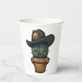 Vasos De Papel Sheriff Spike-Cactus Character