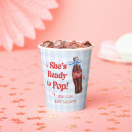 Vasos De Papel She's Ready to Pop Soda Baby Shower