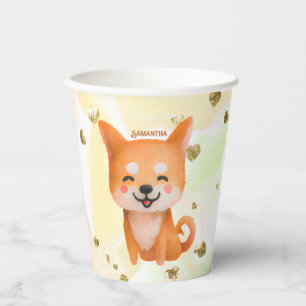Vasos De Papel Shiba Inu sonriente