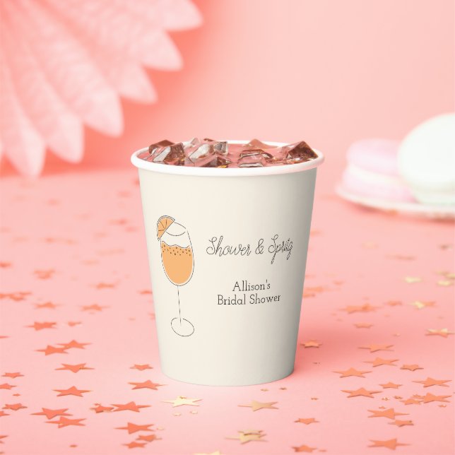 Vasos De Papel Shower and Spritz Bubbly Cocktail Bridal Shower (in situ)
