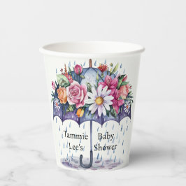 Vasos De Papel Showered con Baby Shower de flores