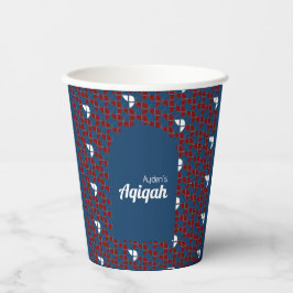 Vasos De Papel SHRIMPLY Blue Red Aqiqah Baby Shower