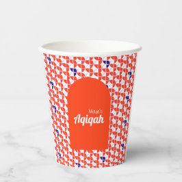Vasos De Papel SHRIMPLY Naranja White Aqiqah Baby Shower
