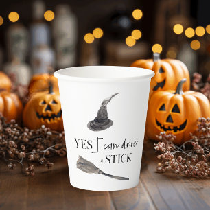 Vasos De Papel Sí, Puedo Manejar Un Palo Divertido   Feliz Hallow