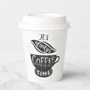Vasos De Papel Siempre es hora del café