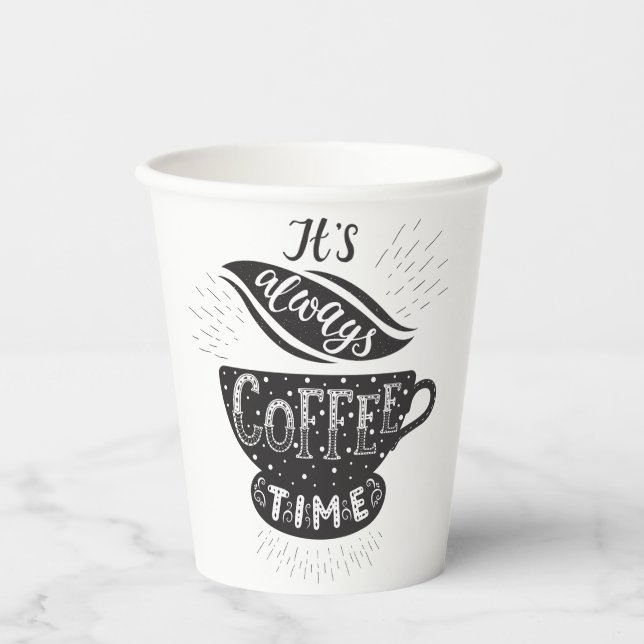 Vasos De Papel Siempre Es La Hora Del Café (Anverso)
