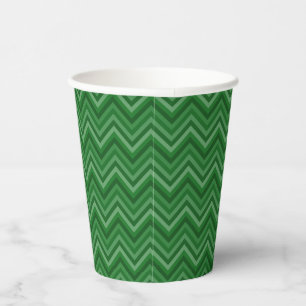 Vasos De Papel Siete sombras de Zig Zag verde