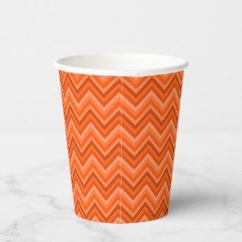 Vasos De Papel Siete sombras del Naranja Zig Zag