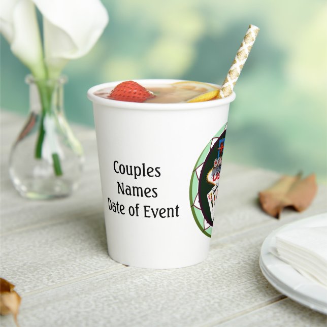 Vasos De Papel Signo de bienvenida de Las Vegas Chip de póquer (in situ)