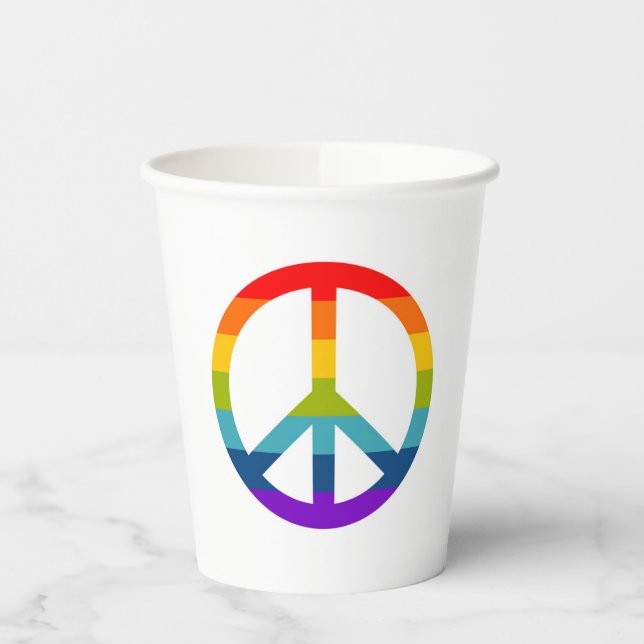 Vasos De Papel Signo de paz arcoiris (Izquierda)