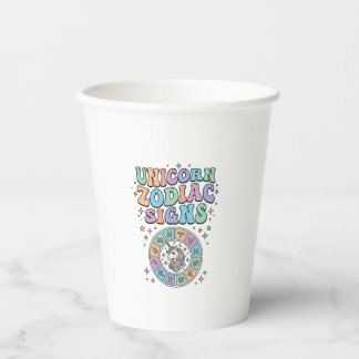 Vasos De Papel Signos del Zodiaco de Unicornio Diseño Vectorial K
