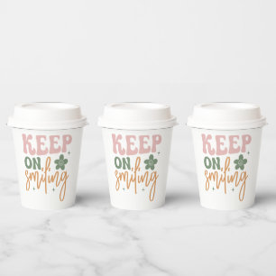 Vasos De Papel Sigue Sonriendo Cita Inspiradora