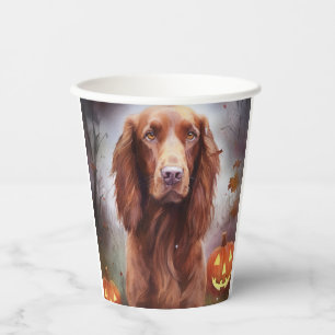 Vasos De Papel Sillón rojo irlandés de Halloween con calabazas te