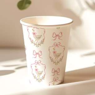 Vasos De Papel Silly Goose escudo Rosa Bow