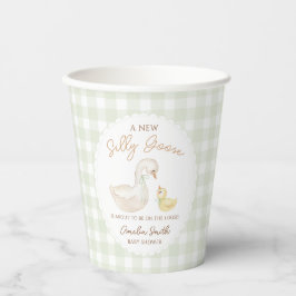 Vasos De Papel Silly Goose Gingham Duck ducha de bebé