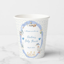 Vasos De Papel Silly Goose Whimsical Bow Baby Boy Shower