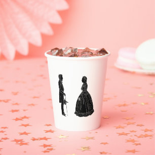 Vasos De Papel silueta de abraham lincoln mary todd lincoln