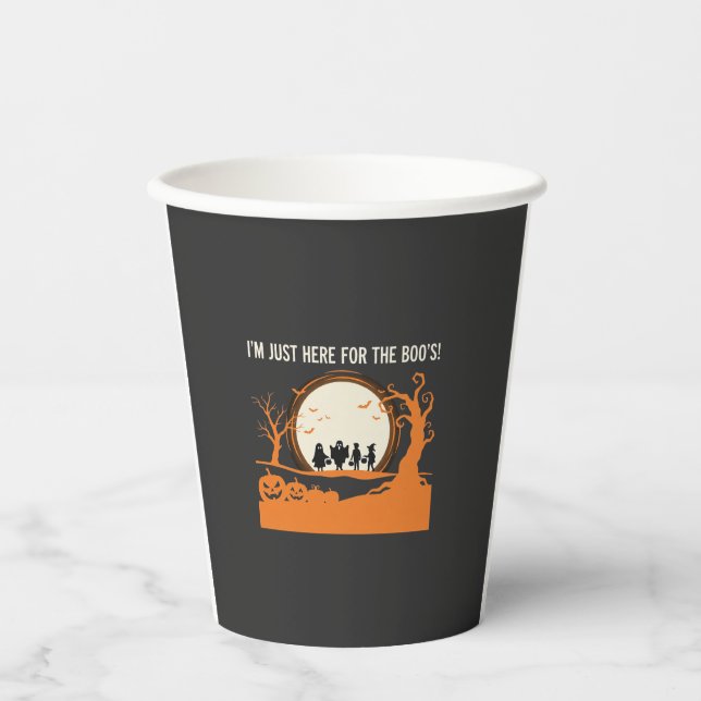 Vasos De Papel Silueta de fantasma de Halloween Boo (Anverso)