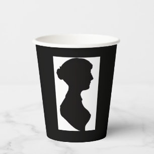 Vasos De Papel Silueta de Jane Austen
