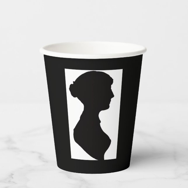 Vasos De Papel Silueta de Jane Austen (Anverso)