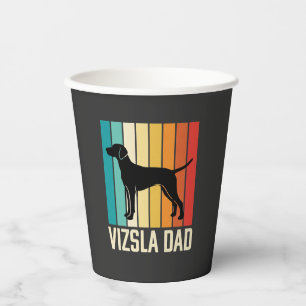 Vasos De Papel Silueta de perro Retro Vizsla Papá