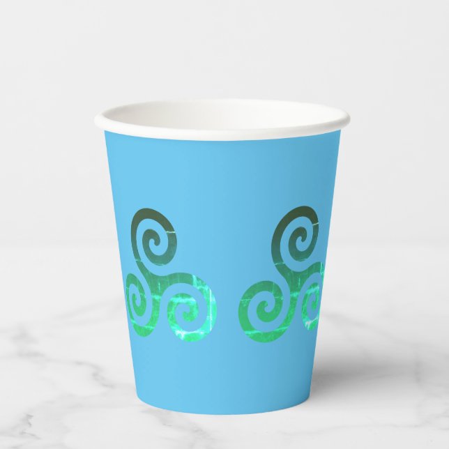 Vasos De Papel Símbolo celta de la época de Emerald Triskele (Anverso)