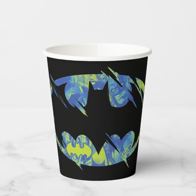 Vasos De Papel Símbolo de Batman eléctrico hacia arriba (Izquierda)