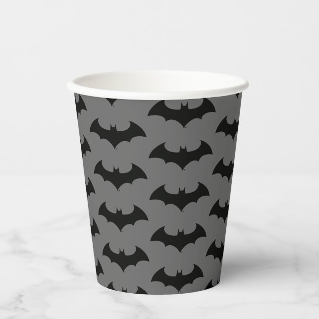 Vasos De Papel Símbolo de Batman | Logotipo de silueta simple (Anverso)