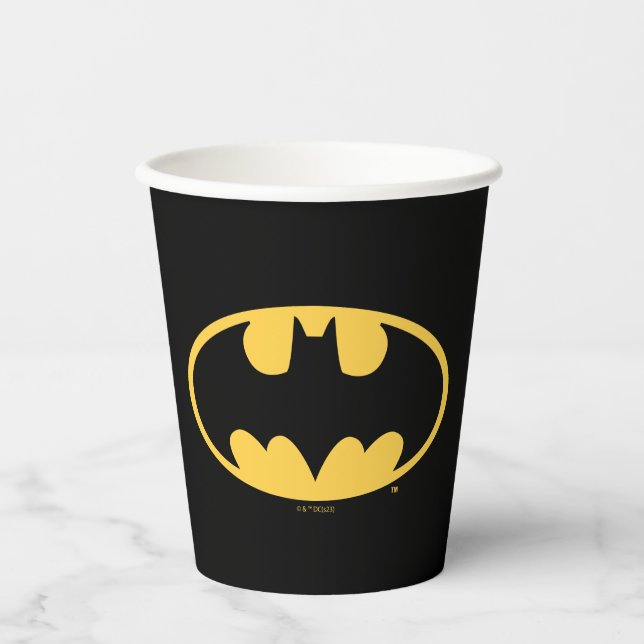 Vasos De Papel Símbolo de Batman | Logotipo Oval (Anverso)