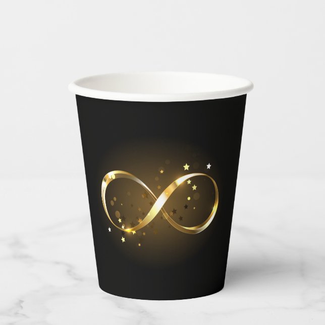 Vasos De Papel Símbolo de infinito dorado (Anverso)