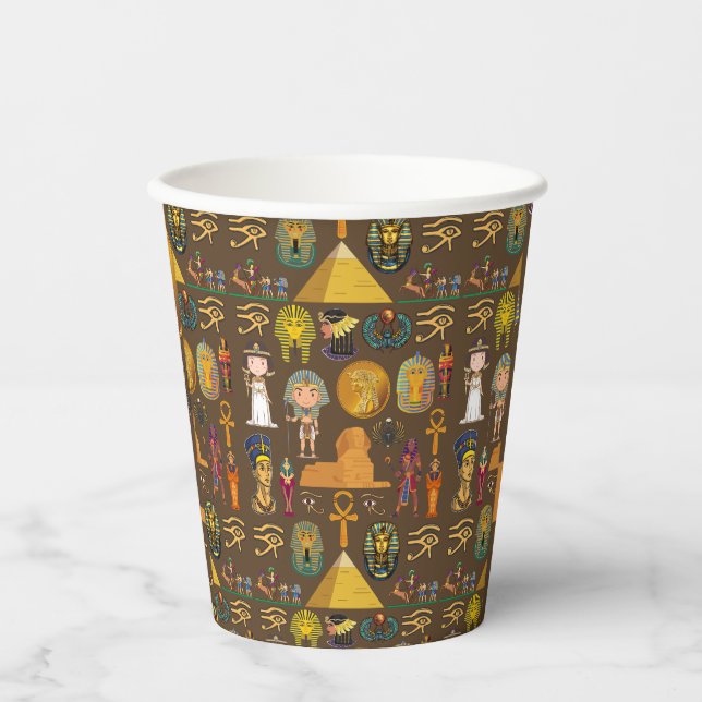 Vasos De Papel Símbolo de patrón jeroglífico egipcio antiguo (Anverso)