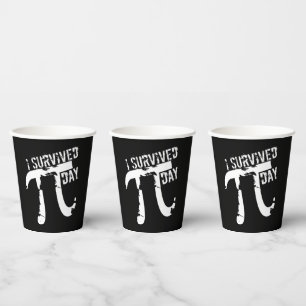Vasos De Papel Símbolo divertido de Pi - Sobreviví a las tazas de