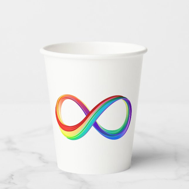 Vasos De Papel Símbolo infinito arcoiris en capas (Anverso)