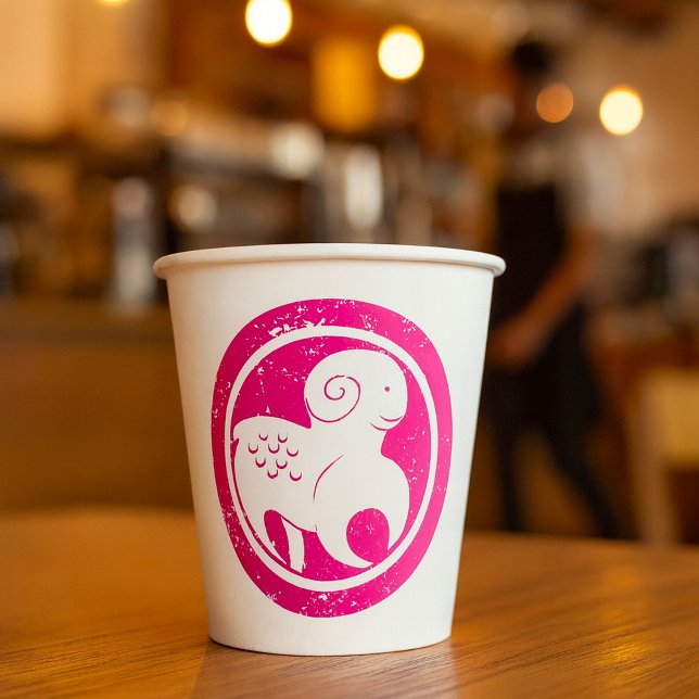 Vasos De Papel Símbolo zodiaco de Aries Astrología de Ram Rosa Gr (Subido por el creador)