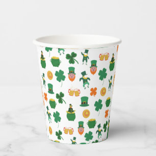 Vasos De Papel Símbolos de patrones irlandeses afortunados, día d