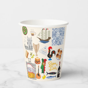 Vasos De Papel Símbolos de Portugal para los amantes de los viaje