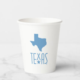 Vasos De Papel Símbolos de Texas, estado de Texas, azul