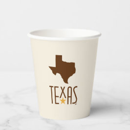 Vasos De Papel Símbolos de Texas, Estado de Texas, marrón