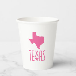 Vasos De Papel Símbolos de Texas, estado de Texas, rosa