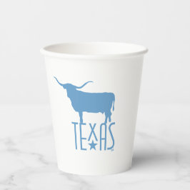 Vasos De Papel Símbolos de Texas, Longhorn, azul