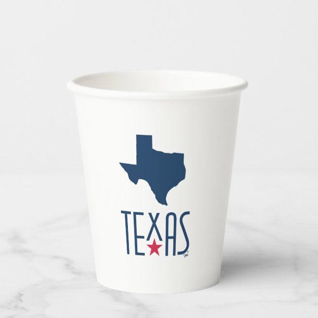 Vasos De Papel Símbolos de Texas, Texas, azul marino (Anverso)