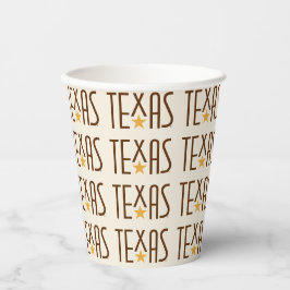 Vasos De Papel Símbolos de Texas, Texas y Star Brown