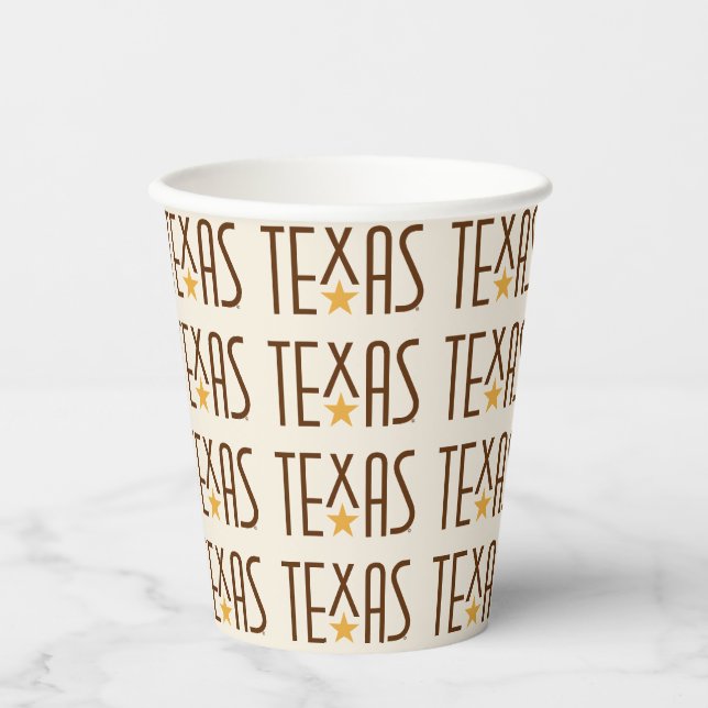 Vasos De Papel Símbolos de Texas, Texas y Star Brown (Anverso)