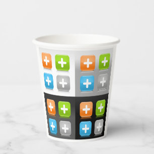 Vasos De Papel Símbolos matemáticos de suma modernos iconos brill